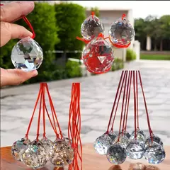 Esferas de Cristal Multifacetado 40mm com fio encerado vermelho - K9 - Escolha o seu kit