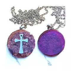 Orgonite pingente Cruz Saint Germain 3,3cm - Proteção, Transmutação e Espiritualidade - comprar online