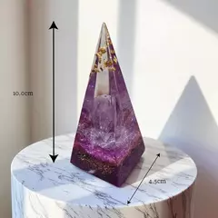 Pirâmide de Orgonite Ametista 10cm de altura - Proteção, Equilíbrio e Elevação Espiritual na internet