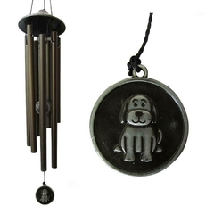 Sino dos ventos metal com cachorrinho - 46cm - 7 canos