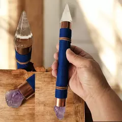 Bastão Vogel de Cobre 24cm com Orgonite, Ponta Vogel e Ametista na internet