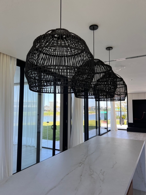 LÁMPARA DE TECHO - BUDAPEST - NEGRO O MARRÓN TEJIDO COMBINADO - comprar online