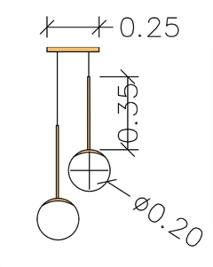 Imagen de LAMPARA DE TECHO LUPE CASCADA - 2 LUCES -