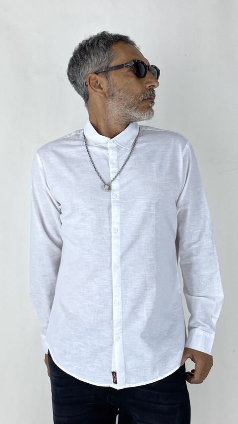 CAMISA M/L LINO BCO