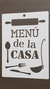 Stencil 15 x 20 cm MENU DE LA CASA