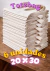 6 Bolsas de Lienzo 20 x 30 cm 20/20 100% algodón