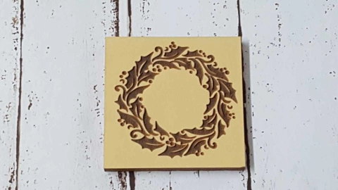 Sello Bajo Relieve 9 x9 cm , Rosca Navideña