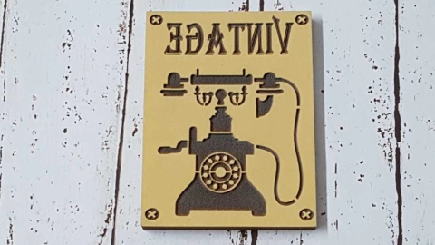 Sello Bajo Relieve 9 x 12 cm VINTAGE TELEFONO ANTIGUO