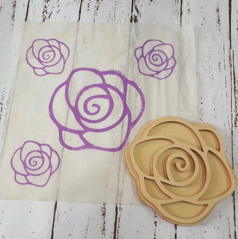 Sello Estampa Facil de 14 cm de diametro ( rosa grande )