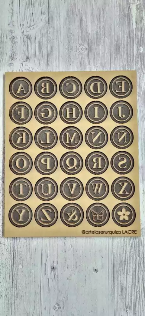 Kit Sellos decorativo Troquelado ABC Lacre