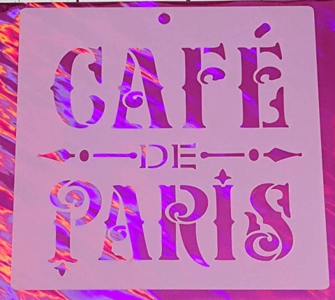 Stencil 20 x 20  cm CAFE DE PARIS