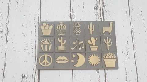 Kit de sellos decorativos troquelados ( 15 sellos ) , 18 cm x 12 cm MODELO BOTANICA