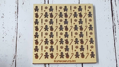 Texturizador de goma de 14 cm x 14 cm Navideño Bastones y Chupetines