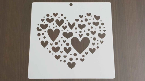 Stencils 20 x 20 cm CORAZON CON CORAZONCITOS