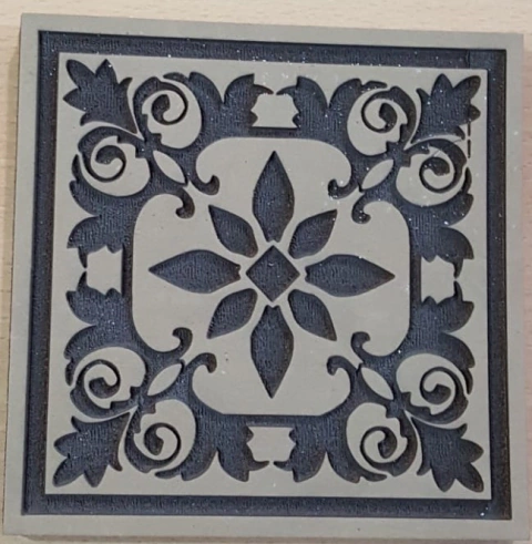 Sello Bajo Relieve Mosaico 10 x 10 cm #3