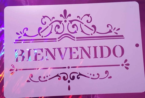 Stencil 20 x 30  cm BIENVENIDO