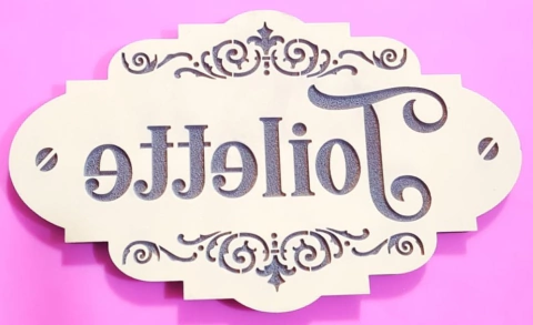 Sello bajo relieve de 20 x 12 cm , Modelo Toilette