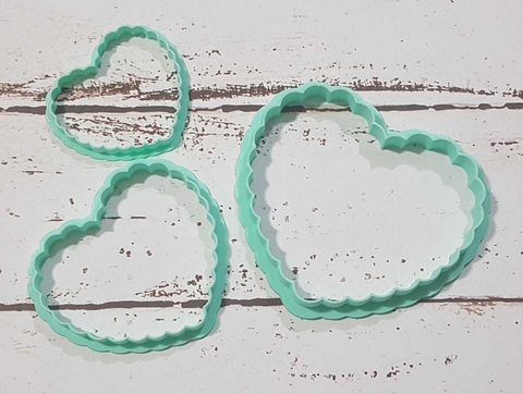 Cortante 3D Corazones ondeados x3 distintas medidas