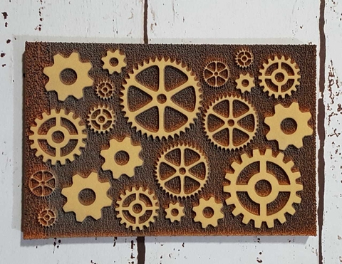 Sello decorativo 8x12 cm Engranajes
