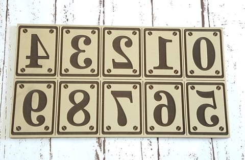 Kit de sellos bajorelieve troquelados ( 10 sellos ) , 10x20 cm Numeros
