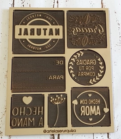 Kit de sellos decorativos troquelados ( 7 sellos ) , 16x20 cm Emprendedor