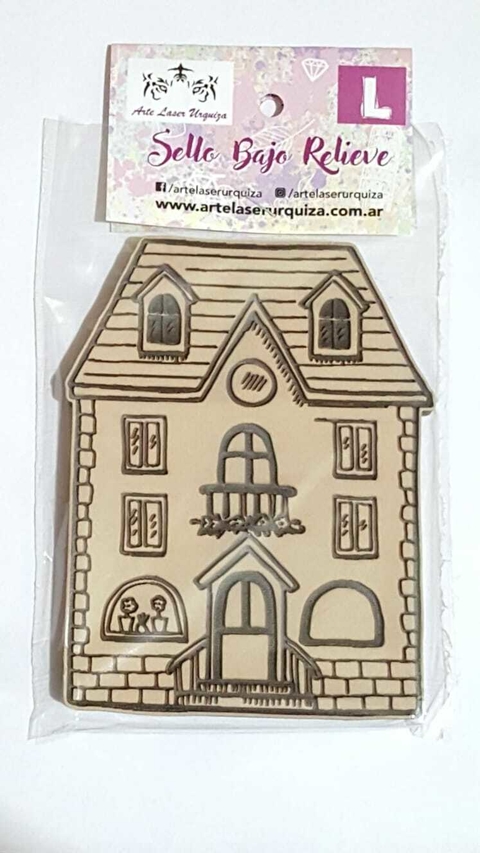 Sello bajo relieve Casita 12x10 cm