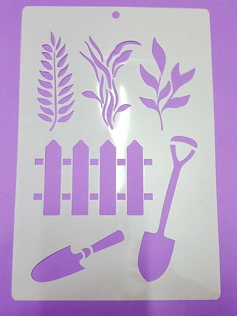 Stencil 20 x 30 cm palas hojas