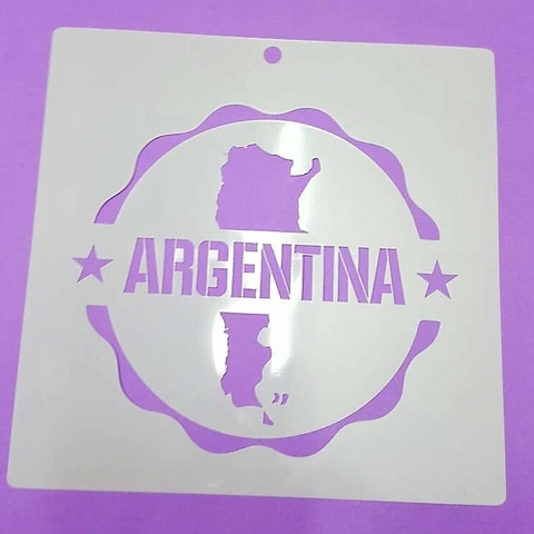 Stencil 20 x 20 cm un argentina mapa