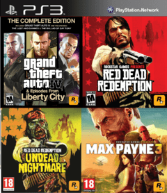 GTA 4 Complete Edition Max Payne 3 + Red Dead Redemption Undead Nightmares ps3 digital