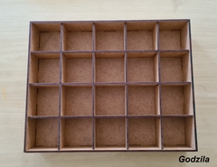 Caixa com divisórias 20x40x5cm com 10 divisórias