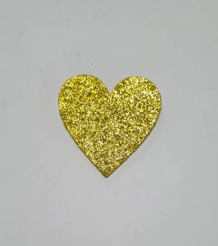 Aplique EVA com glitter 5cm - Coração - com 10 unidades na internet