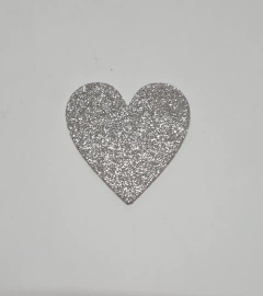 Aplique EVA com glitter 5cm - Coração - com 10 unidades - loja online