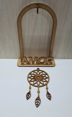 Imagem do Filtro dos Sonhos com suporte MDF cru 19x13cm