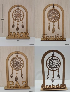 Filtro dos Sonhos com suporte MDF cru 19x13cm