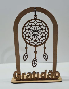 Filtro dos Sonhos com suporte MDF cru 19x13cm - comprar online