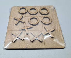 Jogo da velha em MDF tabuleiro brinquedo, presente para lembrancinha 10x10cm - comprar online