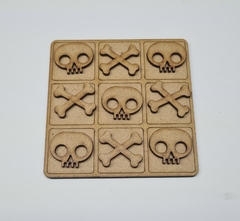 Jogo da velha caveira em MDF tabuleiro brinquedo, presente para lembrancinha 10x10cm