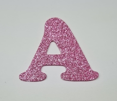 Letra EVA com Glitter Rosa 10cm de altura