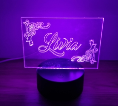 Luminária Led Personalizada Com Nome em Acrílico