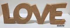 Palavra Love MDF Cru 18mm. 35cm Comprimento 12cm altura.