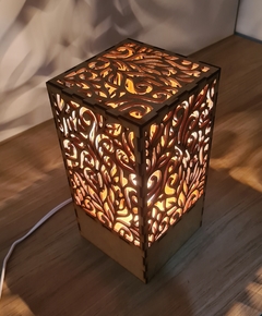 Luminária Decoração Arabesco 24cm Em Mdf Cru C/ Elétrica para Quartos e Salas - www.godzila.com.br