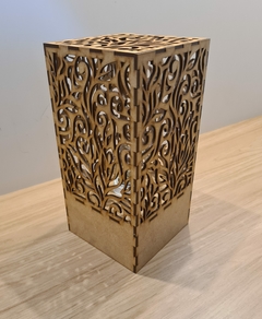 Luminária Decoração Arabesco 24cm Em Mdf Cru C/ Elétrica para Quartos e Salas - www.godzila.com.br