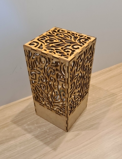 Luminária Decoração Arabesco 24cm Em Mdf Cru C/ Elétrica para Quartos e Salas na internet