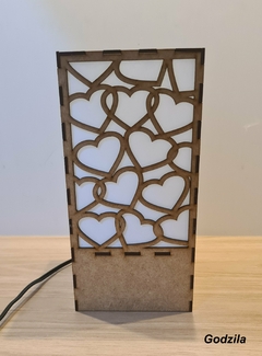 Luminária Decoração Coração 24cm Em Mdf Cru C/ Elétrica para Quartos e Salas - www.godzila.com.br