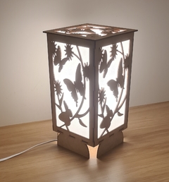 Luminária Decoração Borboletas 32cm Em Mdf Cru C/ Elétrica para Quartos e Salas