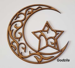 Mandala Lua e Estrela MDF 3mm espessura