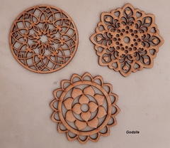 Mandalas 20cm MDF 3mm cru na internet