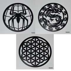 MANDALAS 10CM MDF 3MM PRETO - comprar online