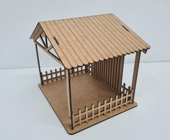 Casa para presépio Manjedoura P 24x17x20cm MDF cru - comprar online