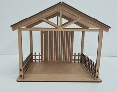 Casa para presépio Manjedoura P 24x17x20cm MDF cru
